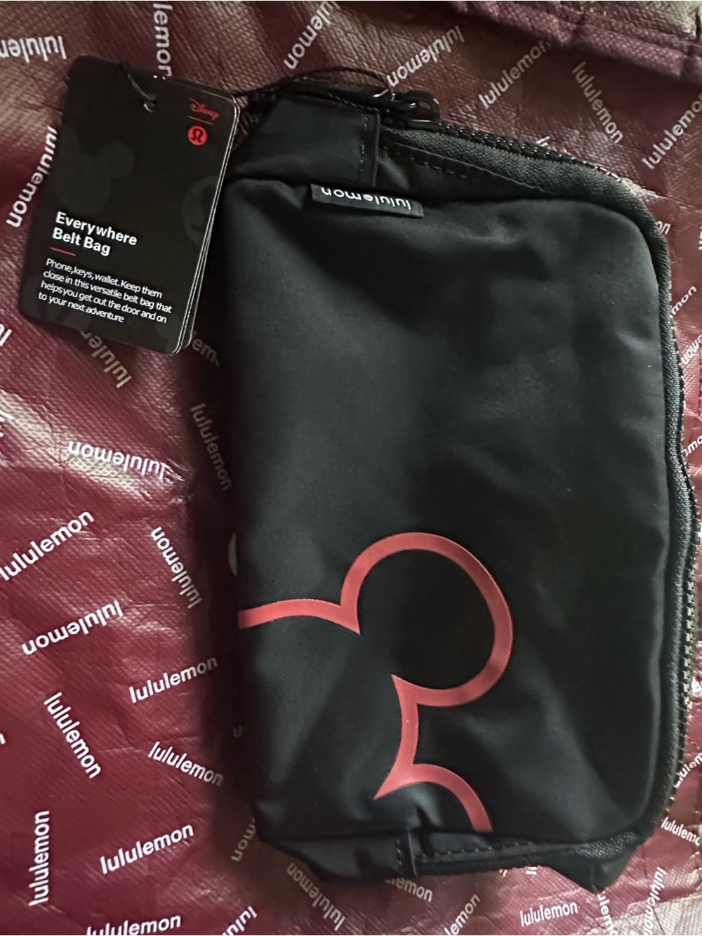 Lululemon x Disney Black Gym Bag - Logo Detail